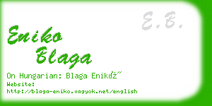 eniko blaga business card